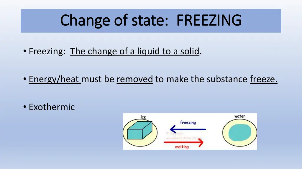 change of state freezing change of state freezing