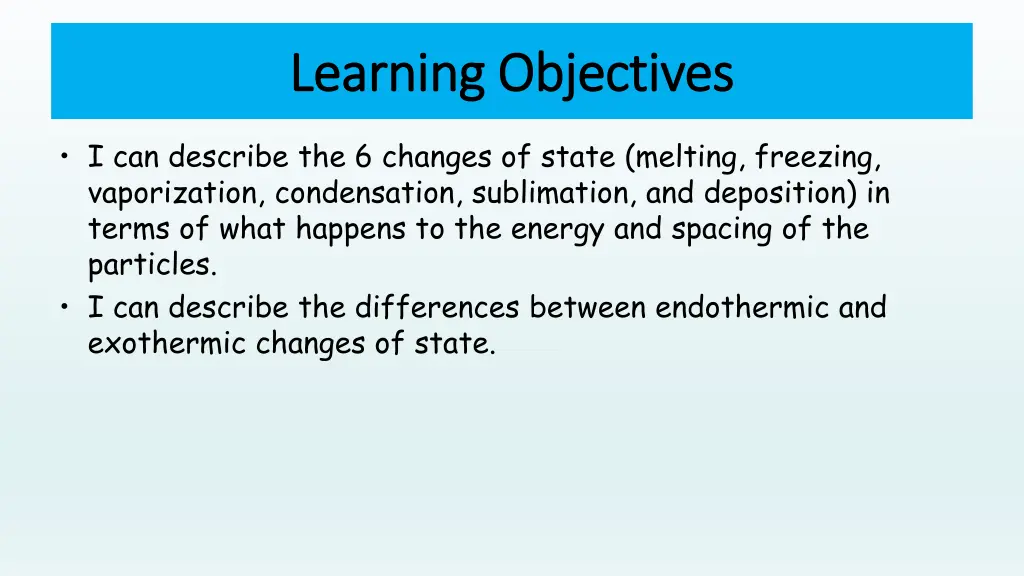 learning learning objectives objectives