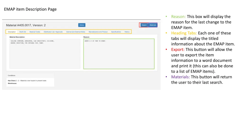 emap item description page