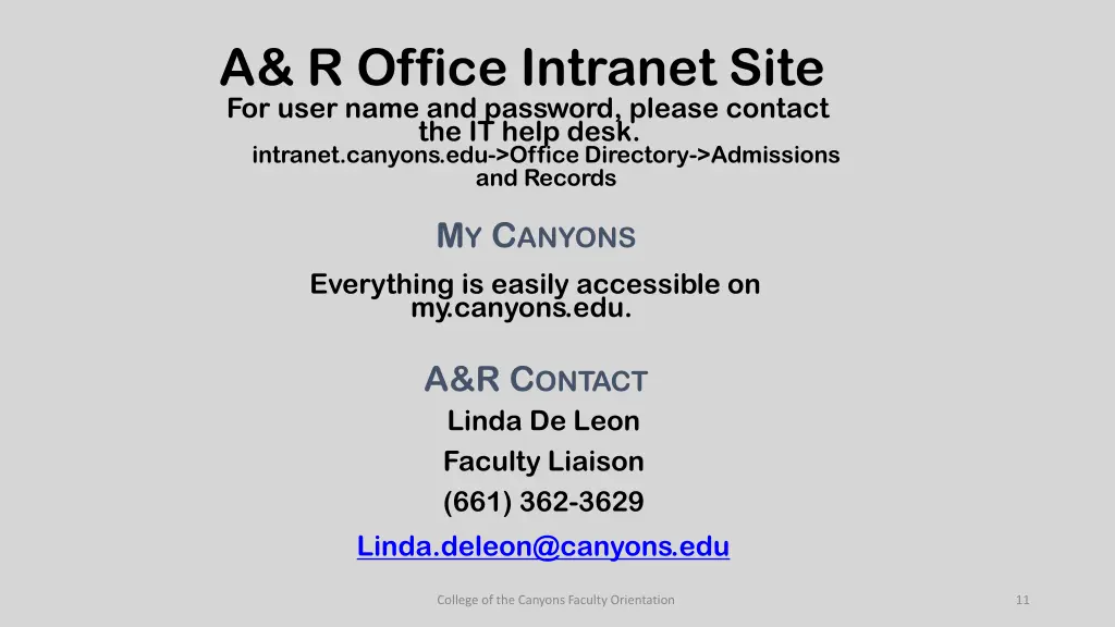 a r office intranet site for user name