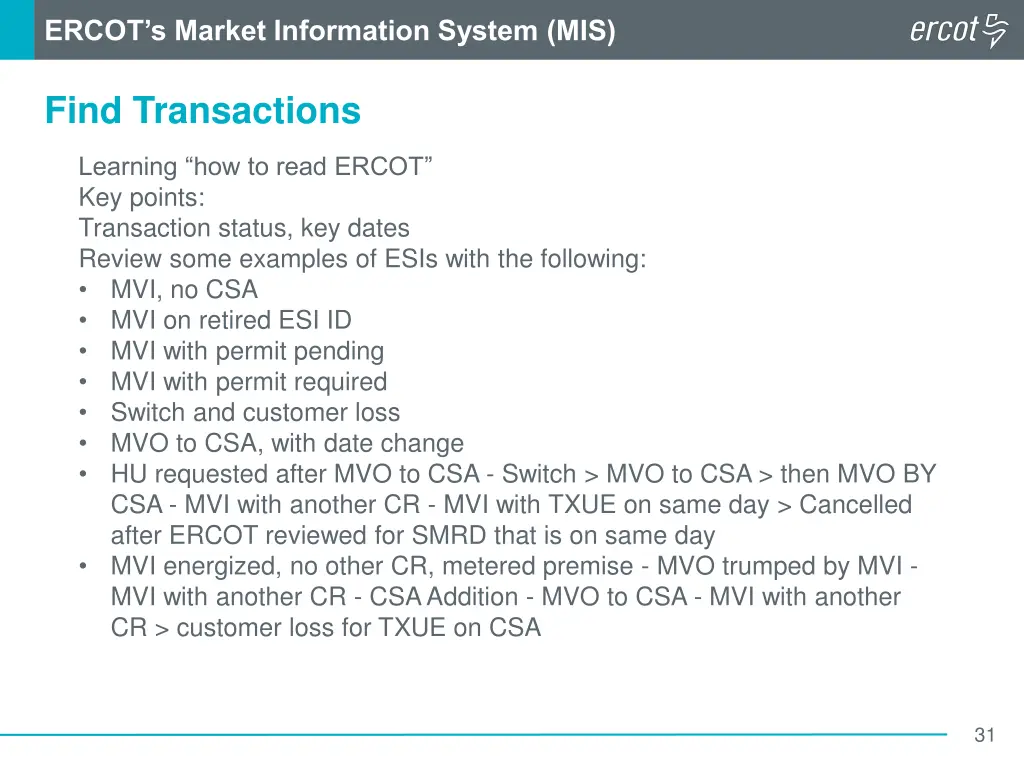 ercot s market information system mis 1