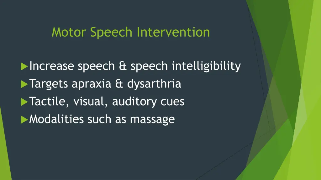 motor speech intervention