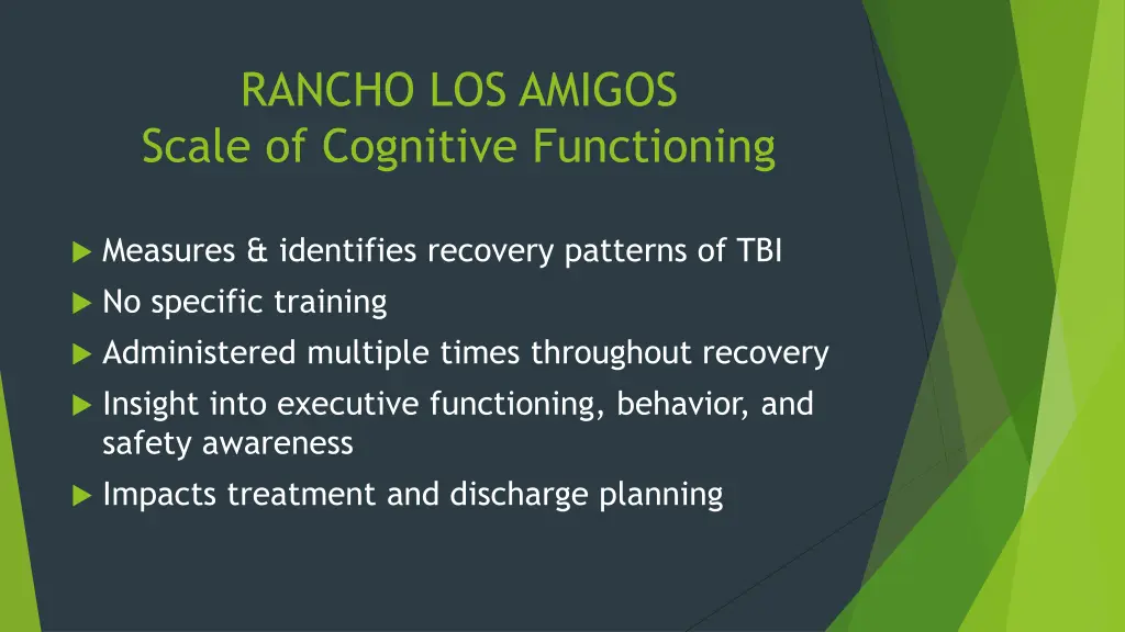 rancho los amigos scale of cognitive functioning