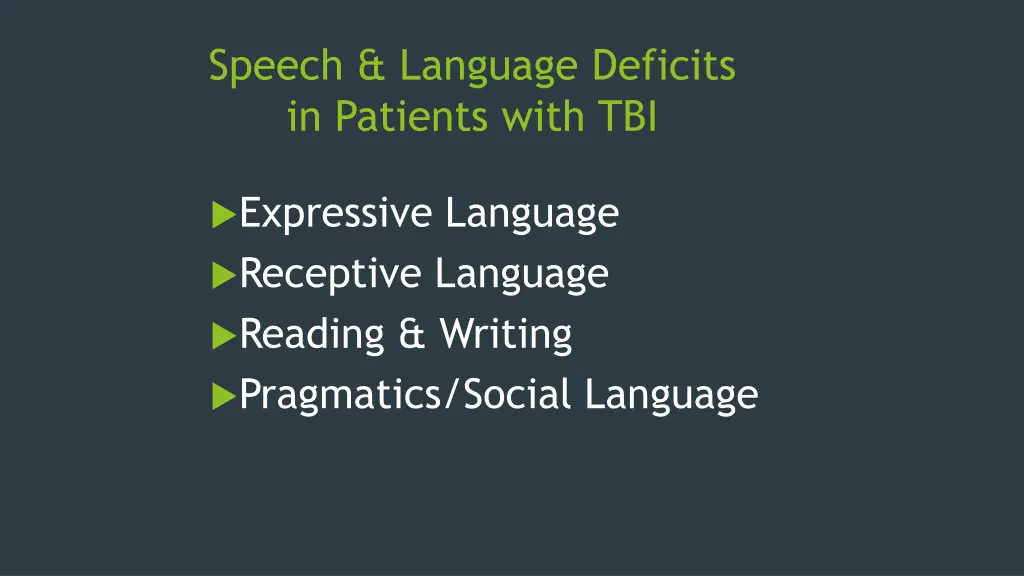 speech language deficits in patients with tbi