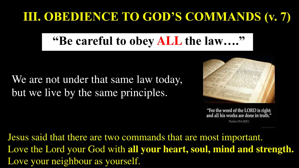 iii obedience to god s commands v 7