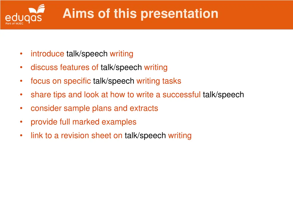 aims of this presentation