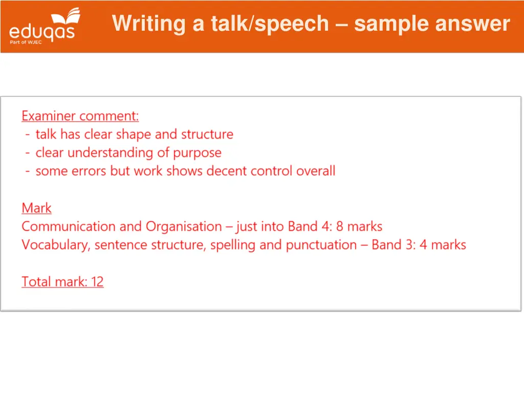 writing a talk speech sample answer 3