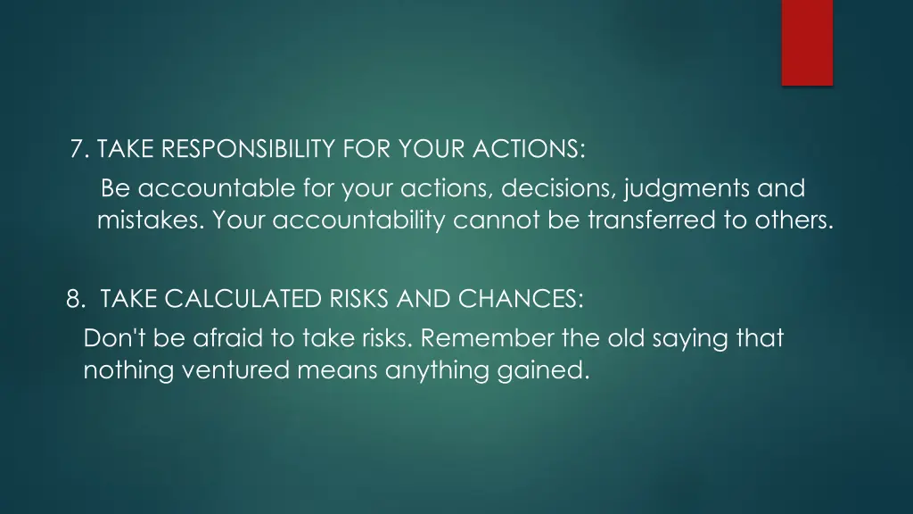 7 take responsibility for your actions