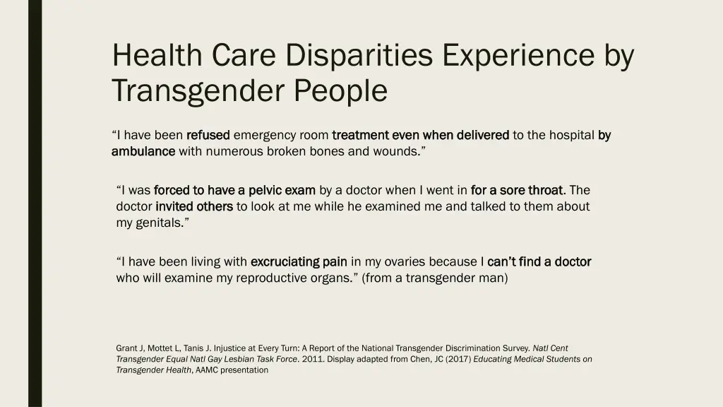 health care disparities experience by transgender 1