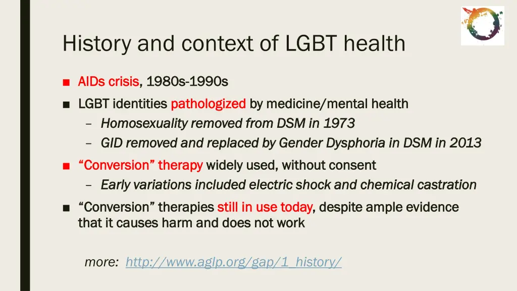 history and context of lgbt health