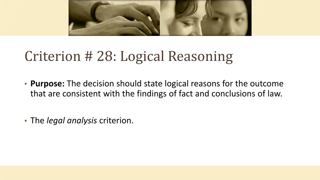 criterion 28 logical reasoning