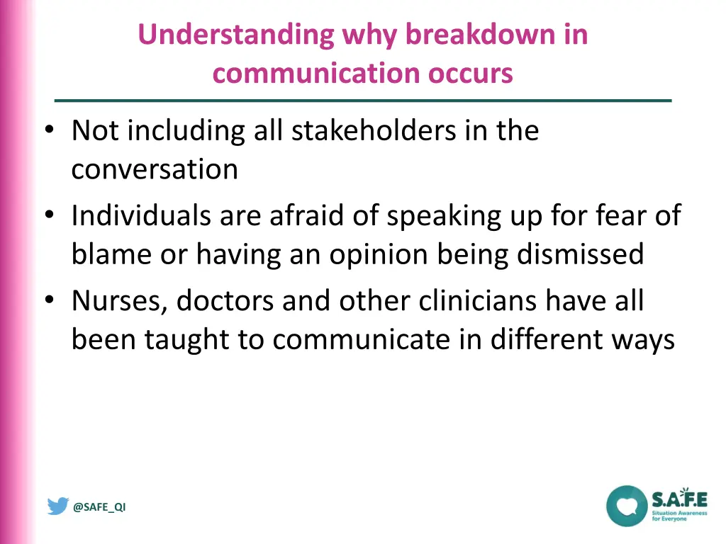 understanding why breakdown in communication