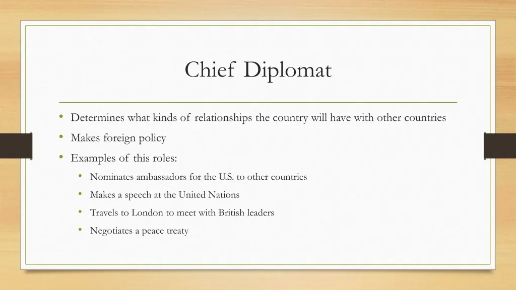 chief diplomat