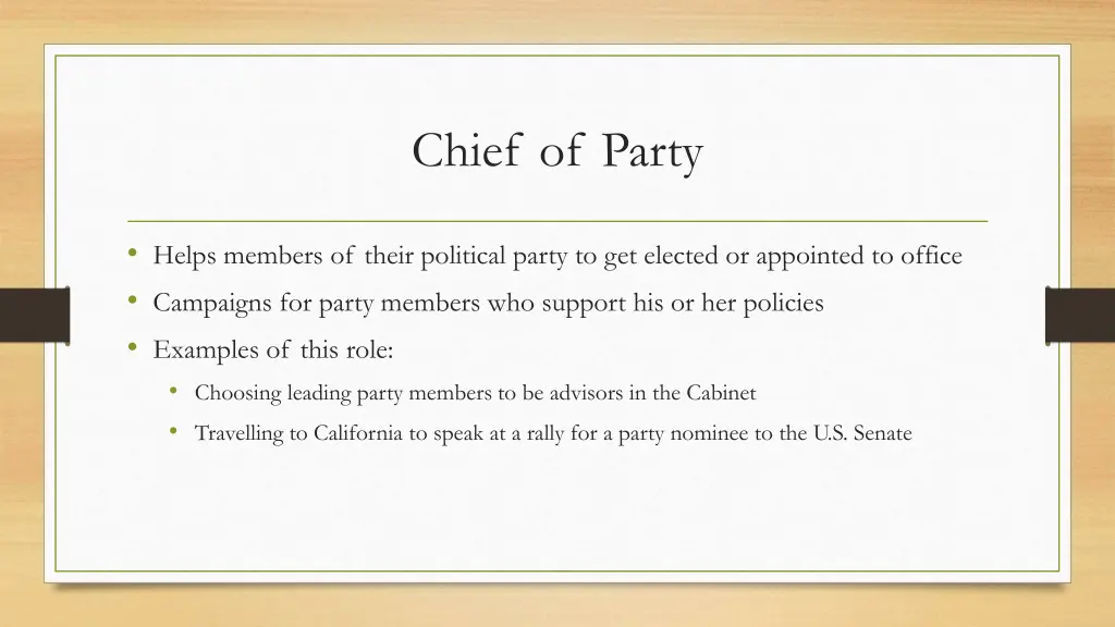 chief of party