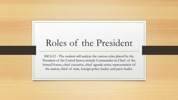 roles of the president