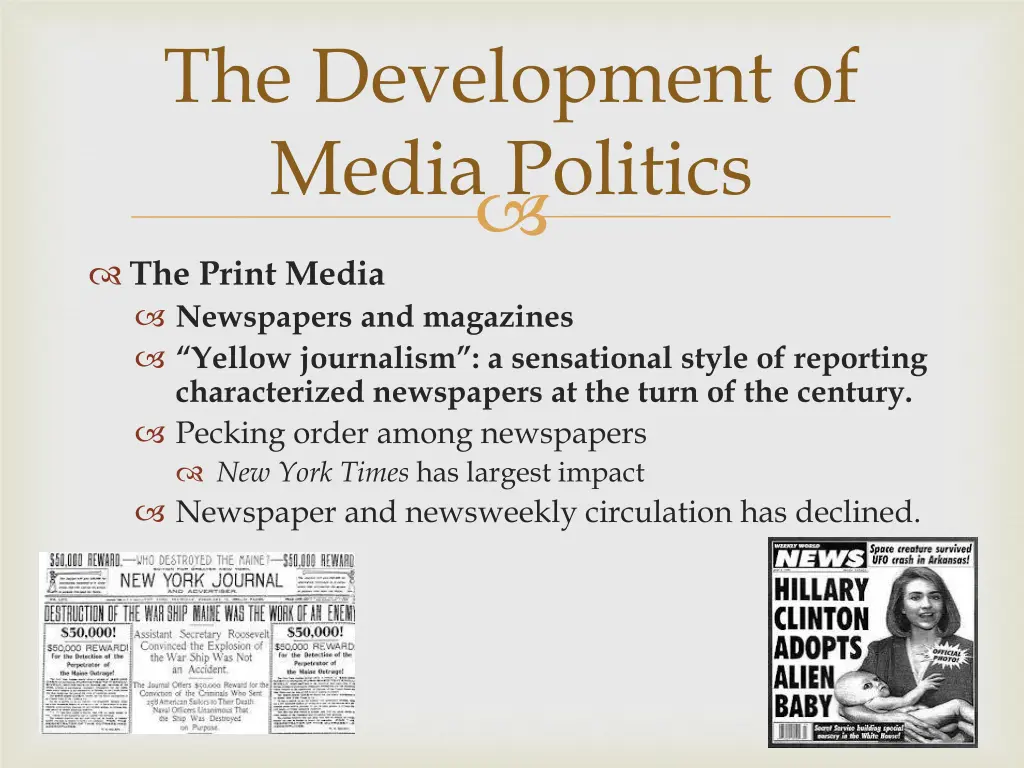 the development of media politics 1