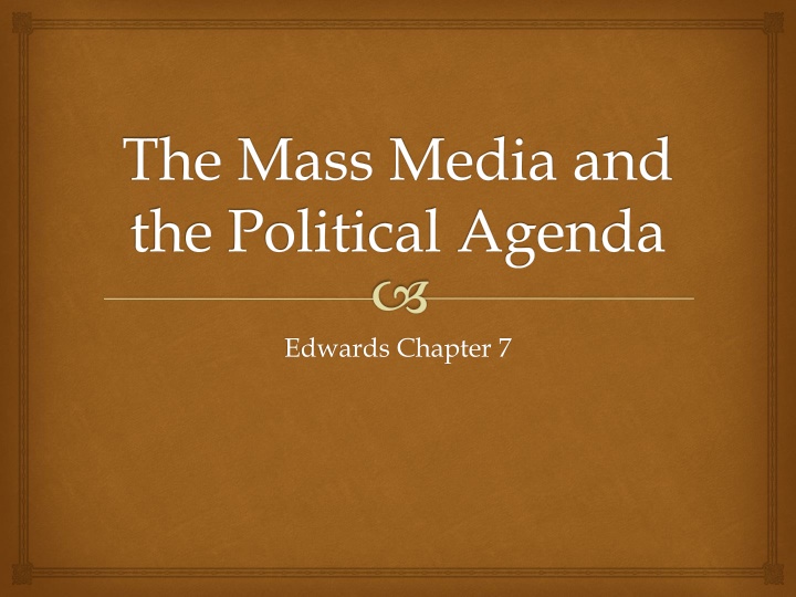 the mass media and the political agenda