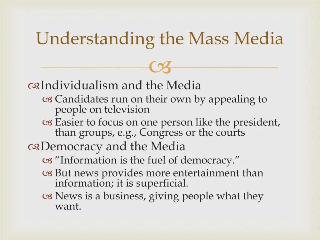 understanding the mass media 1