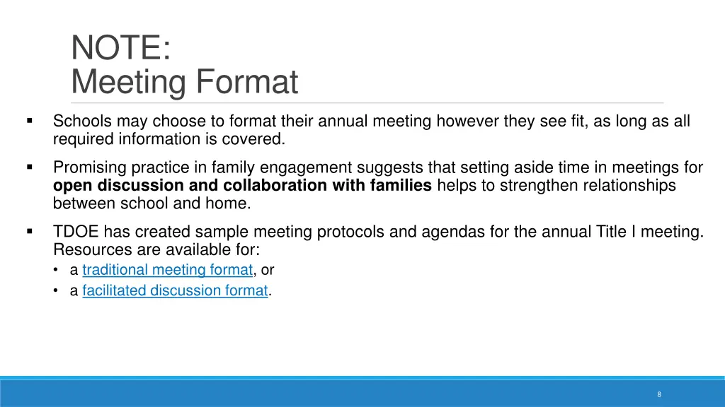 note meeting format