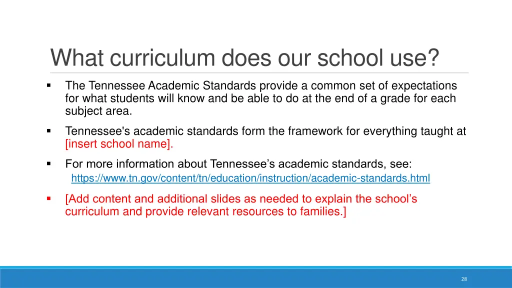 what curriculum does our school use