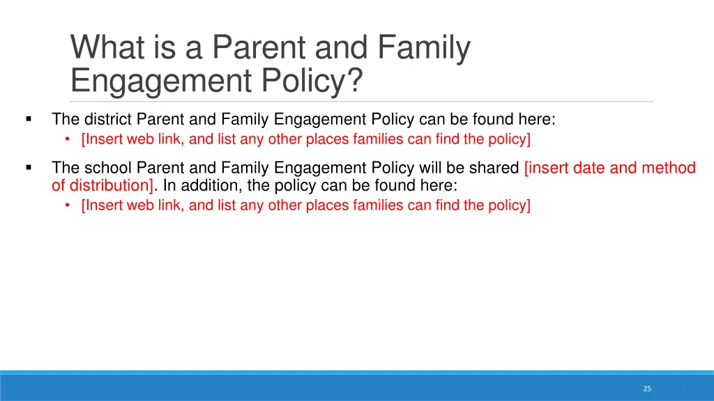 what is a parent and family engagement policy 1