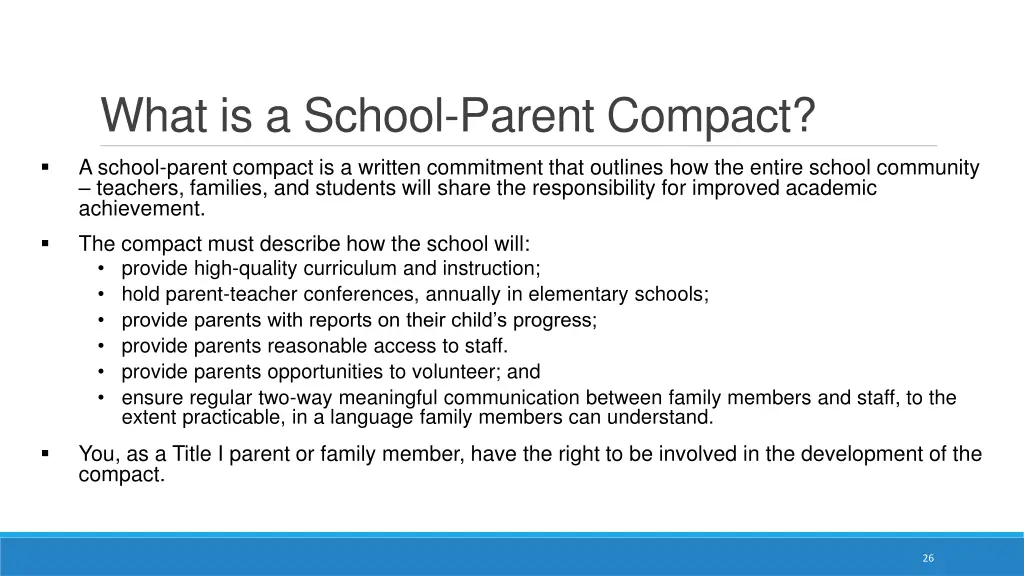 what is a school parent compact