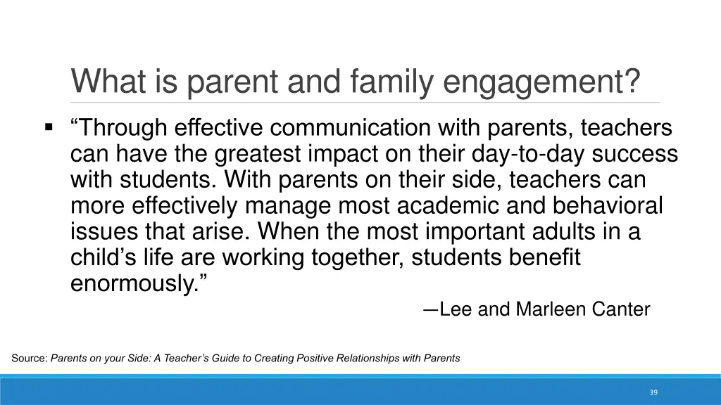 what is parent and family engagement 1