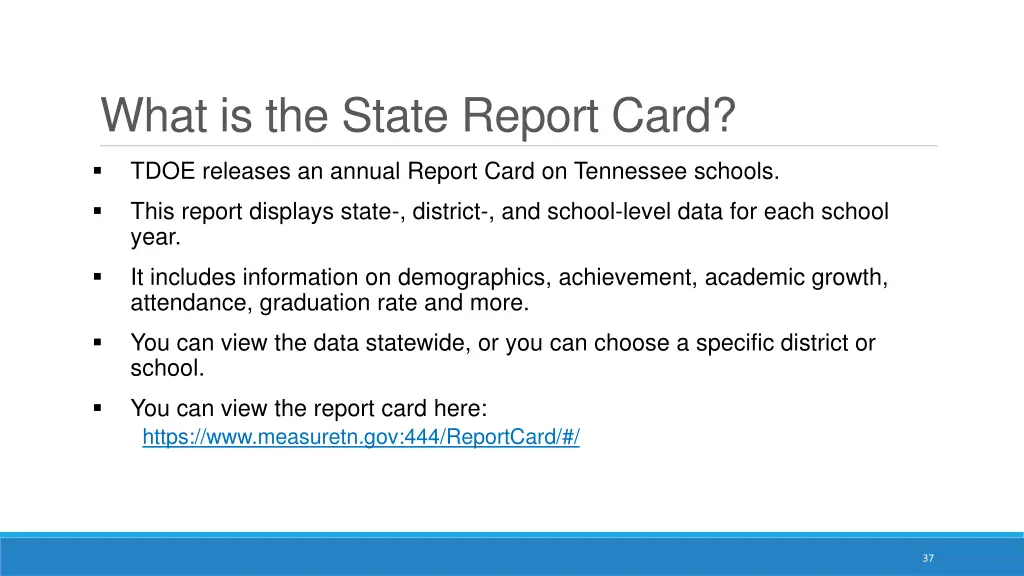 what is the state report card