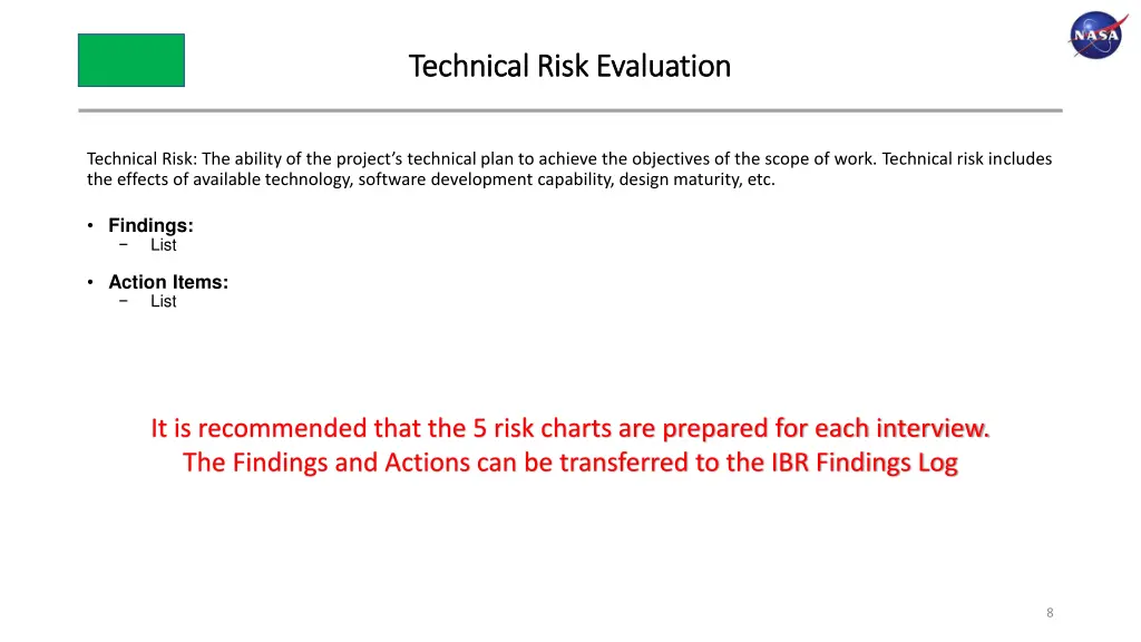 technical risk evaluation technical risk