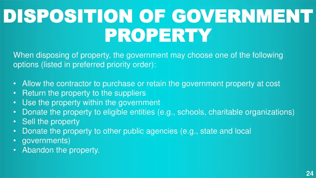 disposition of government disposition 1