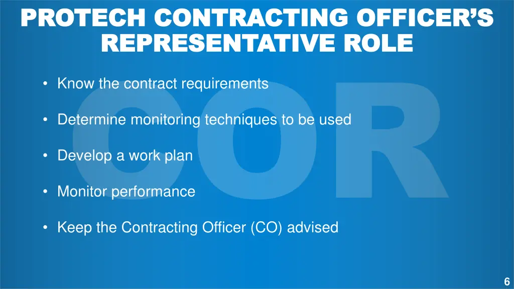 protech contracting officer s protech contracting