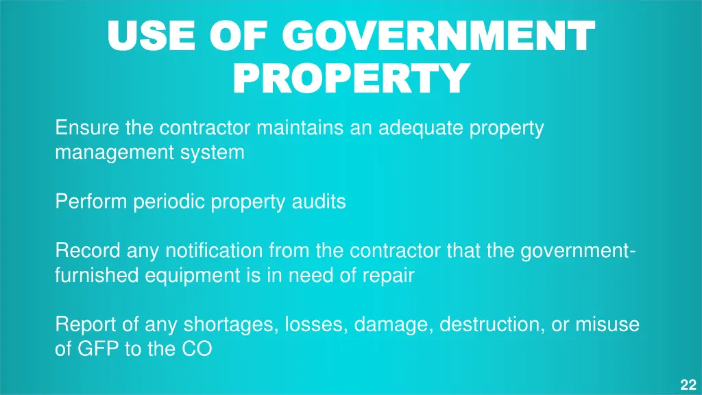 use of government use of government property