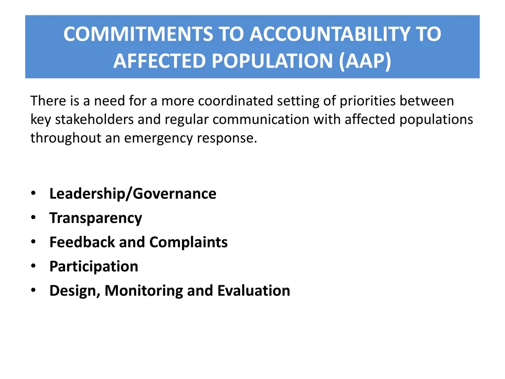 commitments to accountability to affected