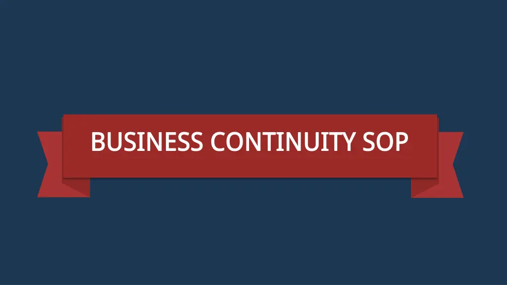 business continuity sop