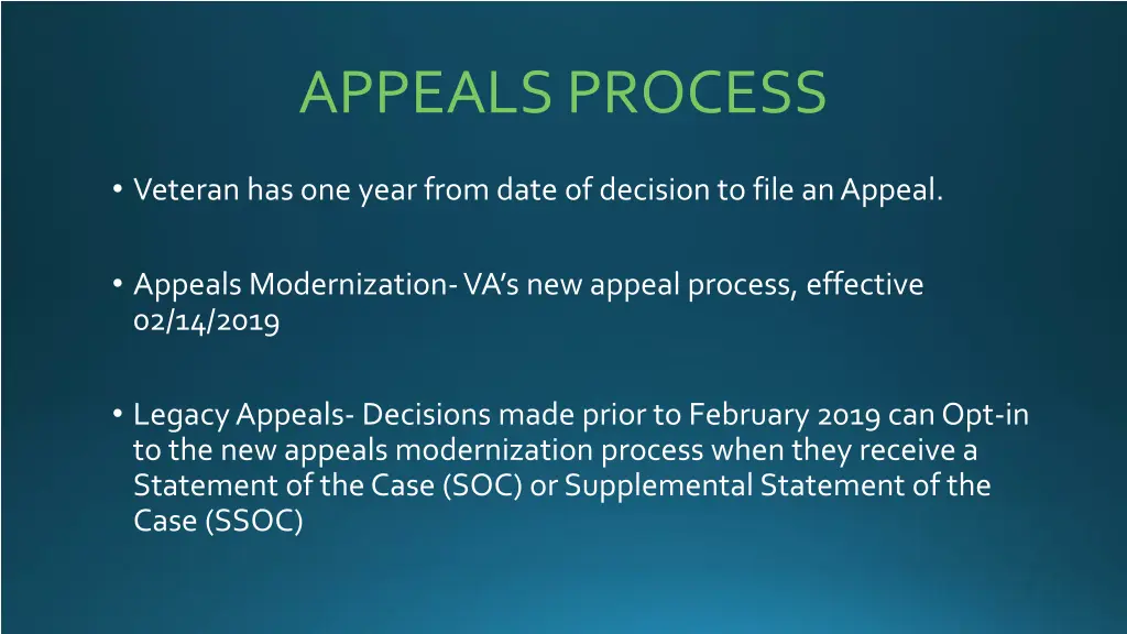 appeals process