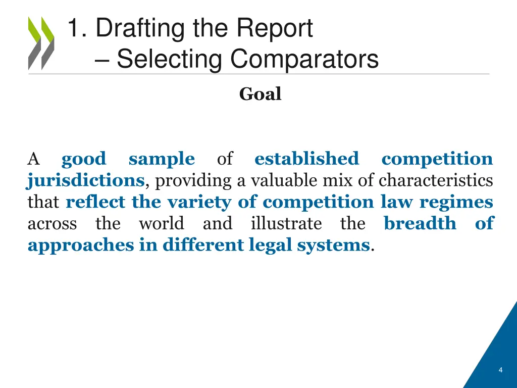 1 drafting the report selecting comparators