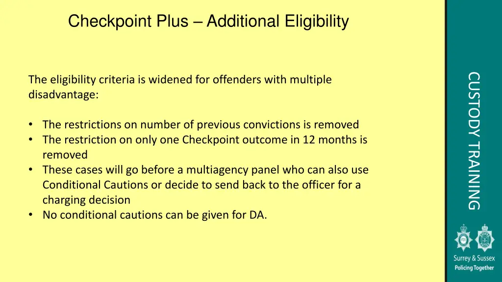 checkpoint plus additional eligibility