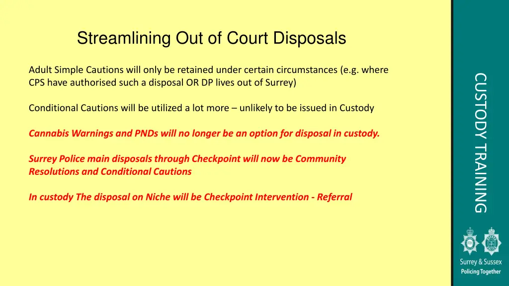 streamlining out of court disposals