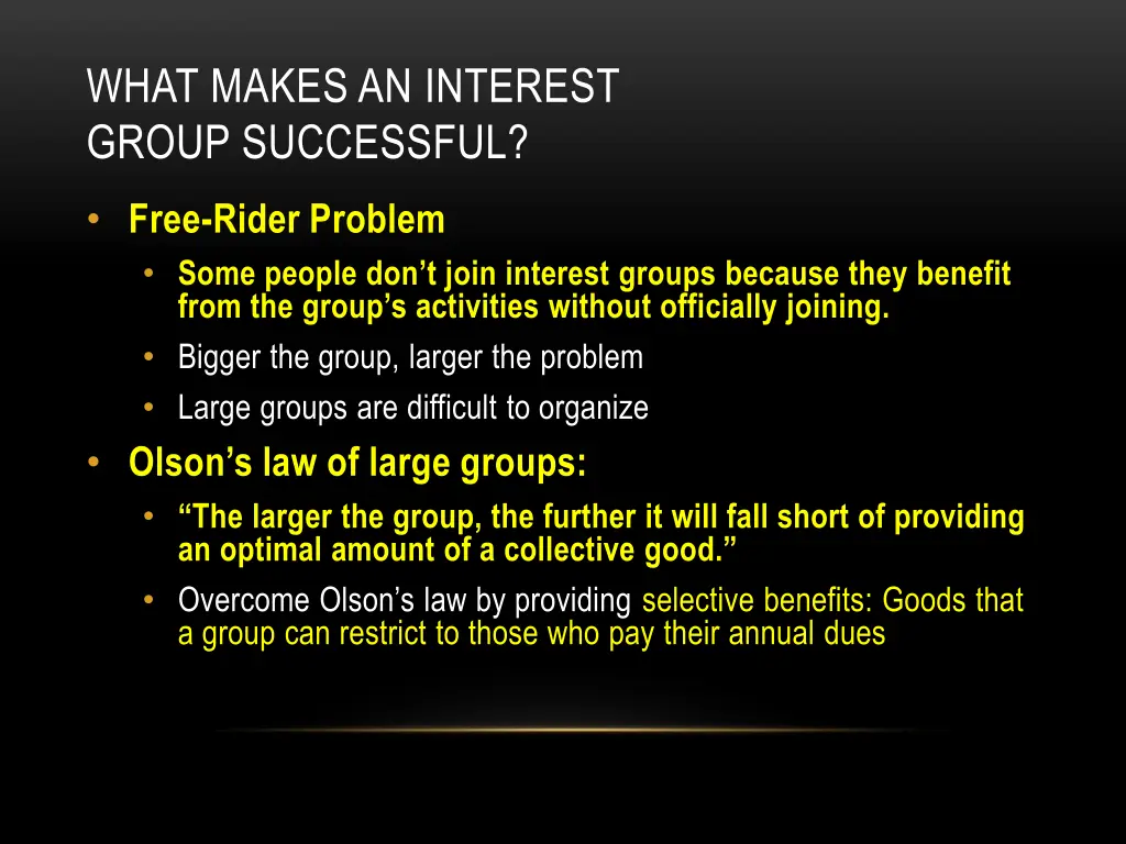 what makes an interest group successful 1