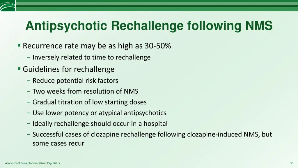 antipsychotic rechallenge following nms