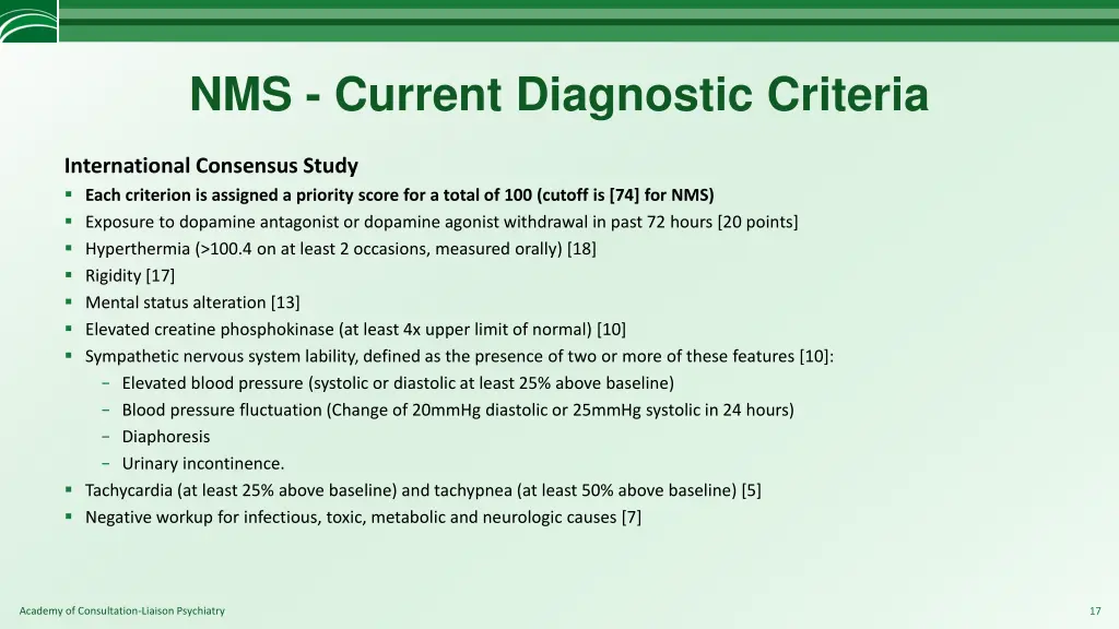 nms current diagnostic criteria