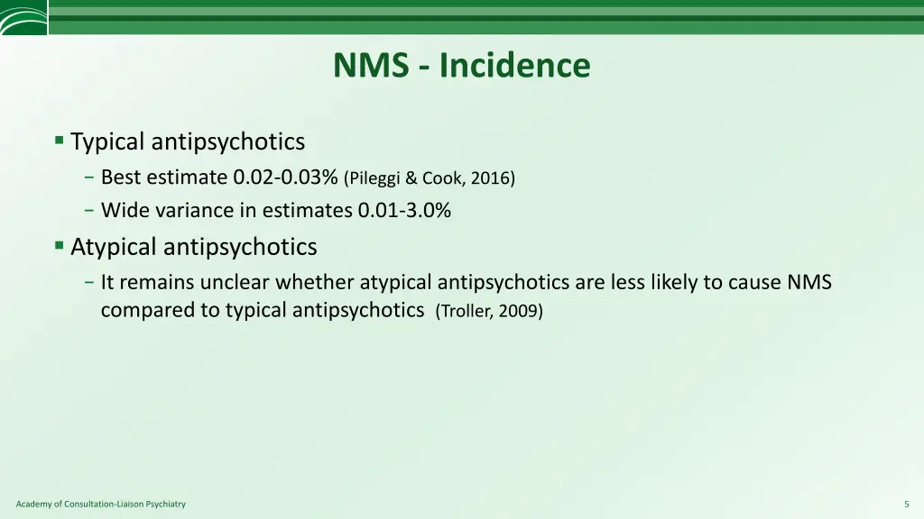 nms incidence