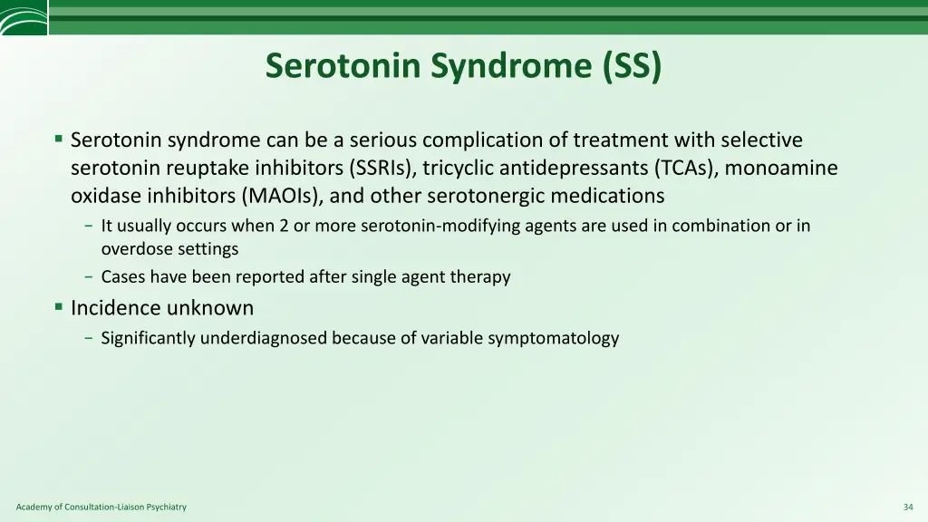 serotonin syndrome ss