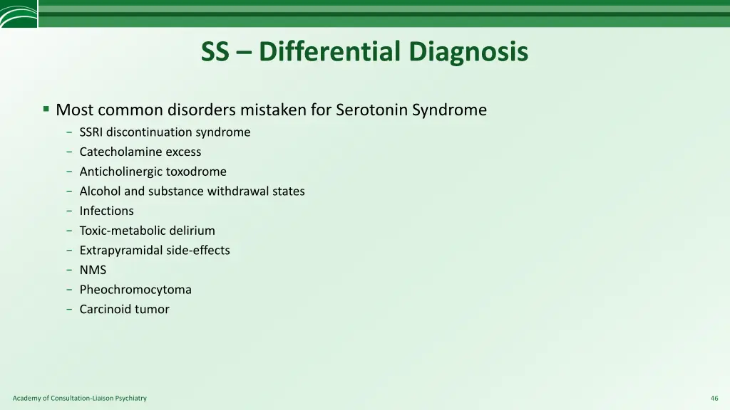 ss differential diagnosis