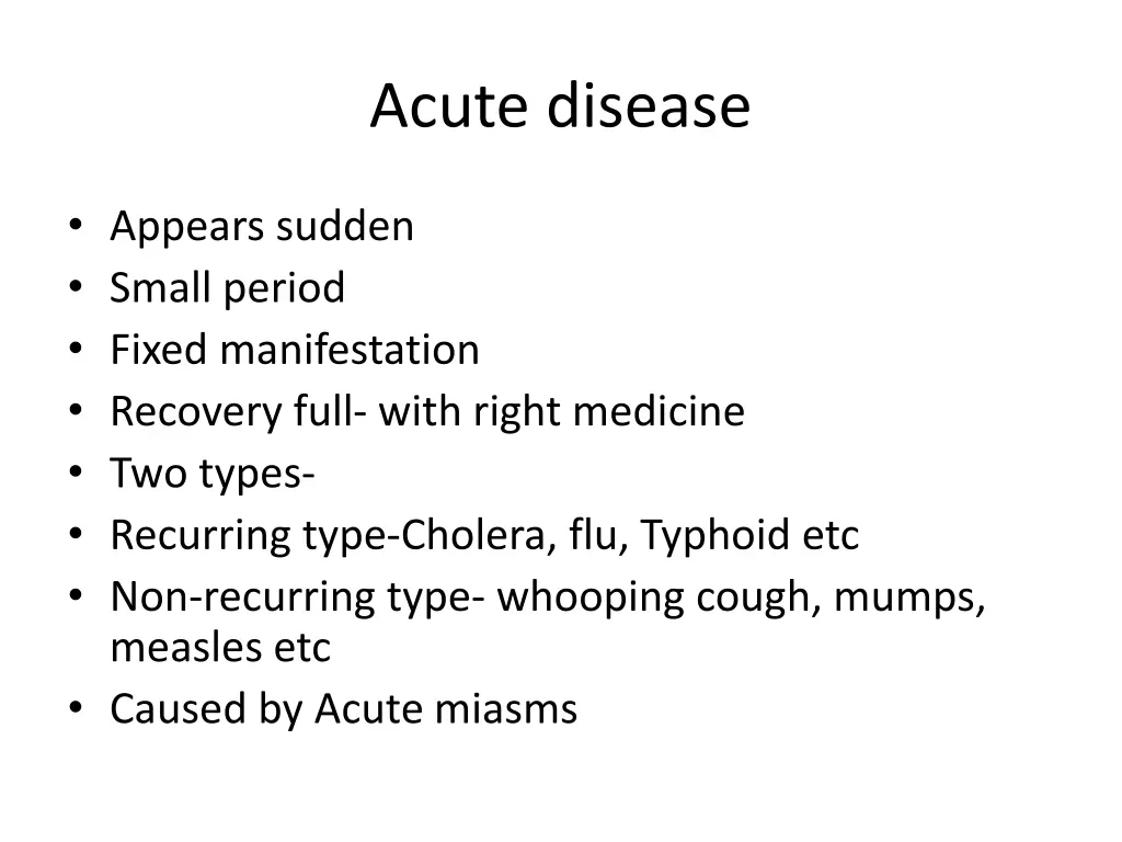 acute disease