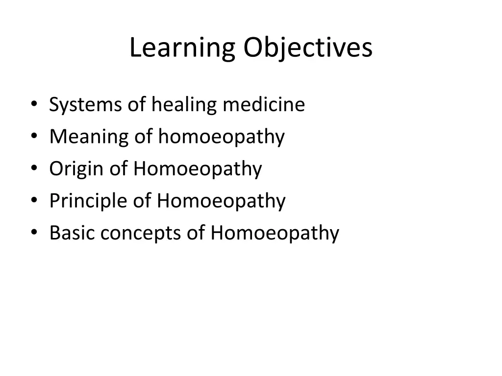 learning objectives