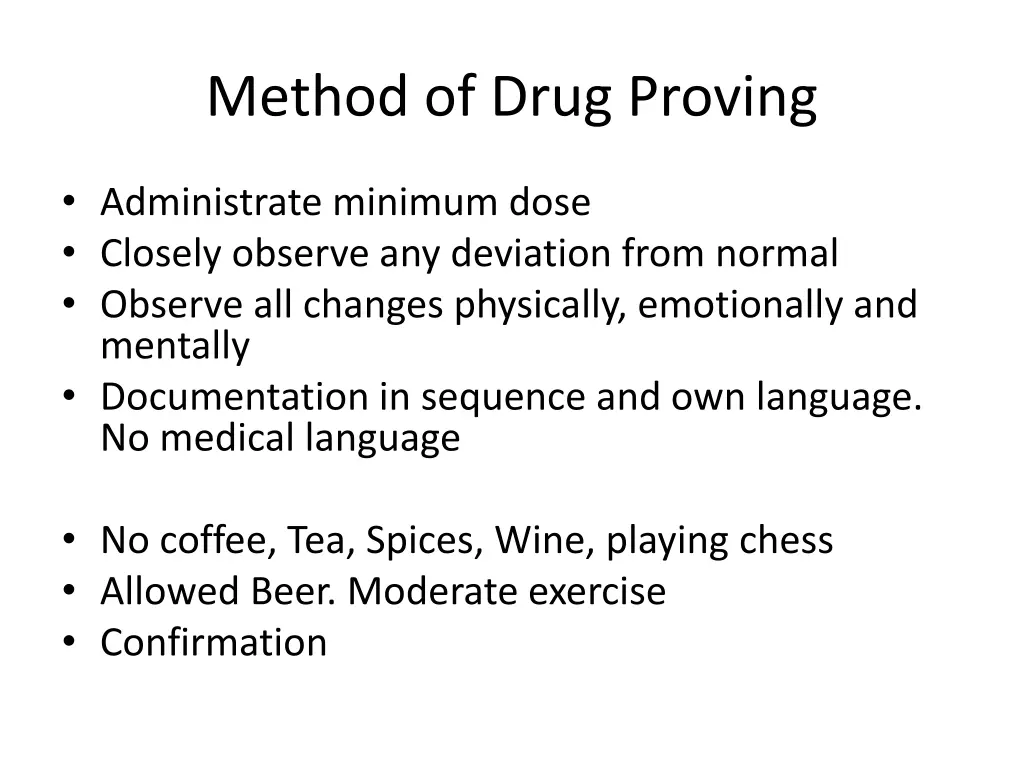 method of drug proving