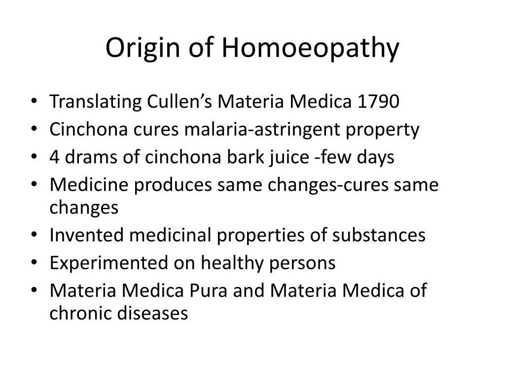 origin of homoeopathy 1