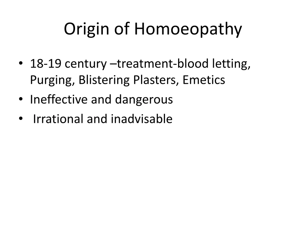 origin of homoeopathy