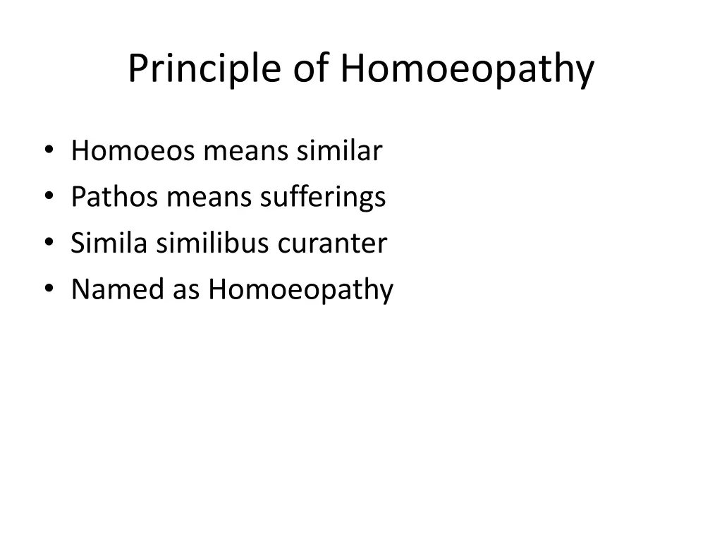 principle of homoeopathy